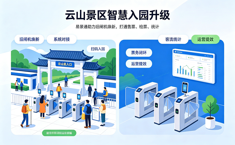 云山景区票务系统升级:易景通助力旧闸机焕新与智慧入园 云山景区票务系统升级:易景通助力旧闸机焕新与智慧入园