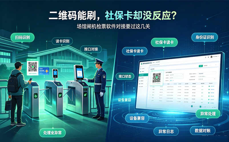 二维码能刷,社保卡却没反应?场馆闸机检票软件对接要过这几关 二维码能刷,社保卡却没反应?场馆闸机检票软件对接要过这几关