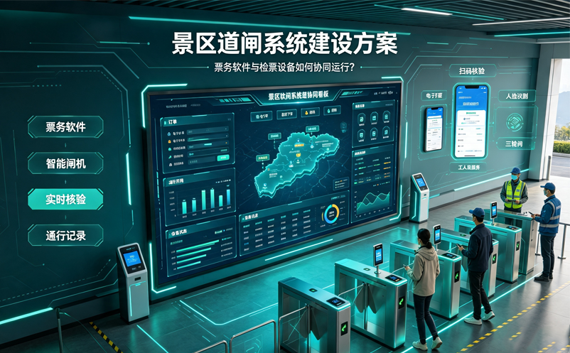 景区道闸系统建设方案:票务软件与检票设备如何协同运行 景区道闸系统建设方案:票务软件与检票设备如何协同运行