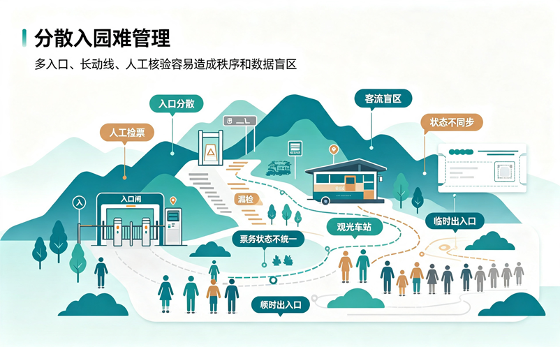 山岳景区游客分散入园难管理？景区闸机检票系统解决方案
