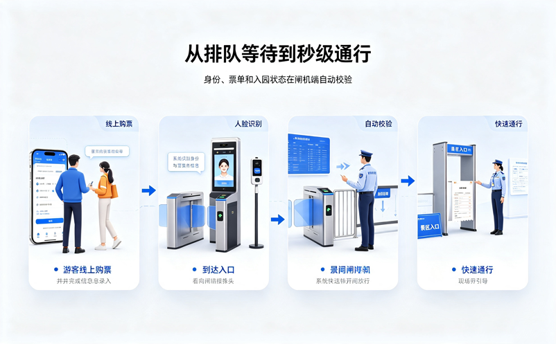 从排队检票到快速入场，景区人脸闸机系统带来的管理变化