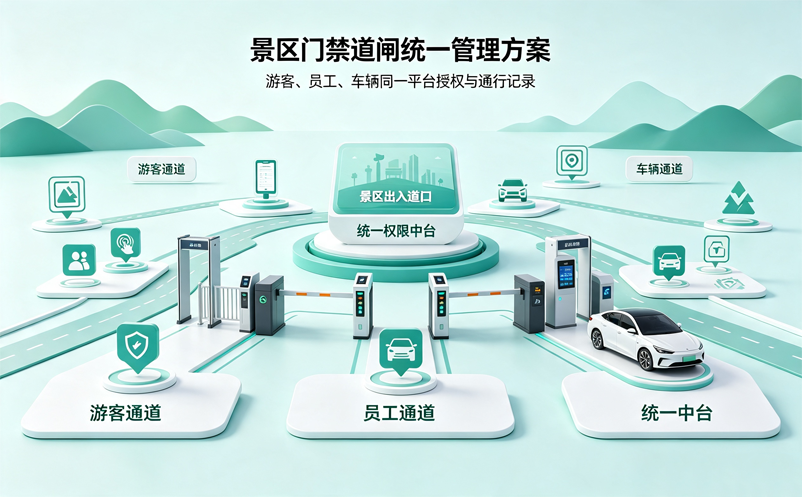 景区门禁道闸系统方案：游客、员工、车辆如何统一管理