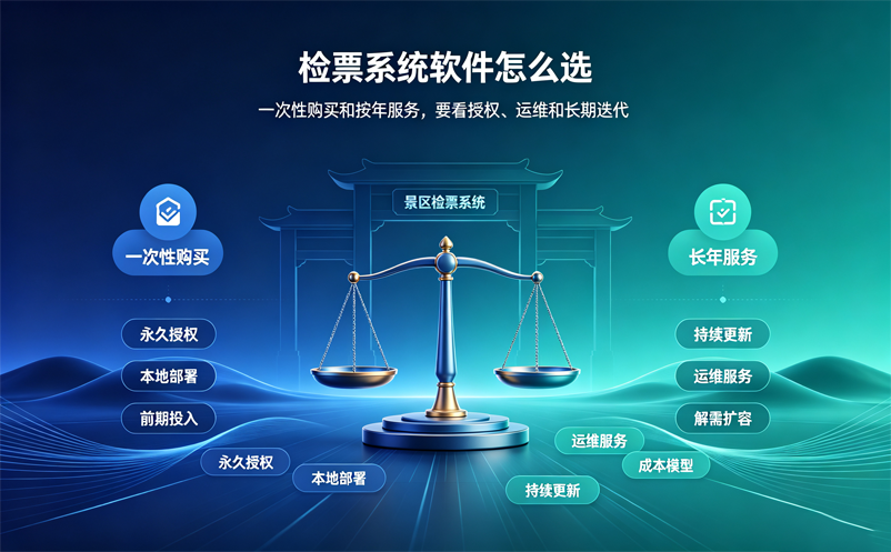 景区检票系统软件是一次性购买还是按年服务？