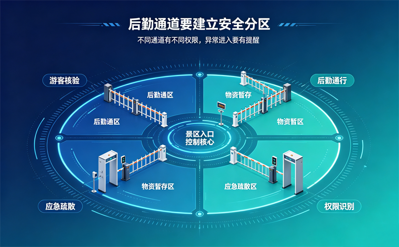 景区门禁道闸系统如何设置后勤通道？人行与车辆分流方案