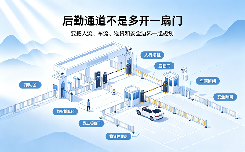 景区门禁道闸系统如何设置后勤通道?人行与车辆分流方案 景区门禁道闸系统如何设置后勤通道?人行与车辆分流方案
