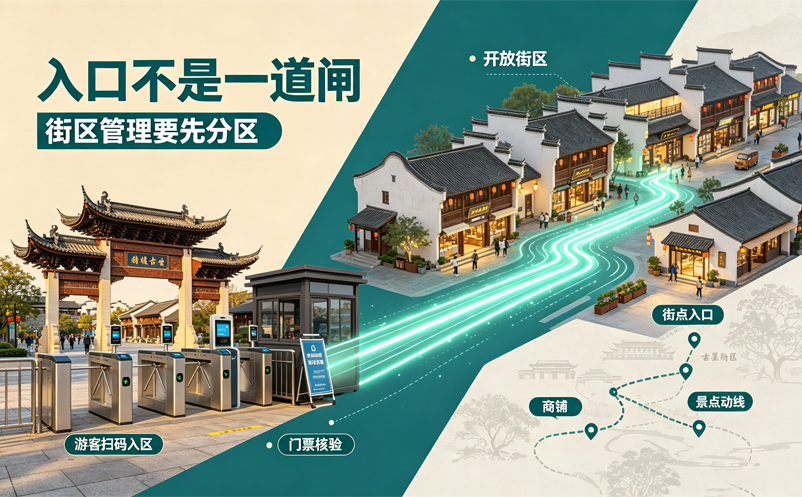 古镇景区检票系统怎么设计？收费入口与开放街区管理