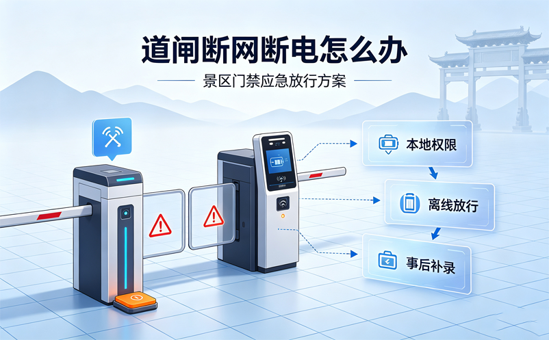 景区门禁道闸系统断网断电怎么办？本地权限与应急放行设计
