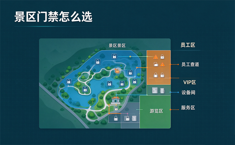 景区门禁系统怎么选?员工、VIP、设备间等不同区域如何管理 景区门禁系统怎么选?员工、VIP、设备间等不同区域如何管理