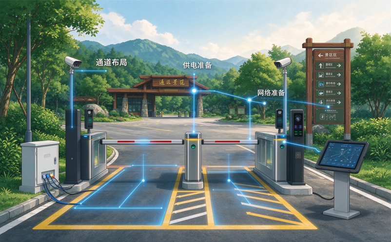 景区门禁道闸系统安装要注意什么？通道布局、供电和网络准备